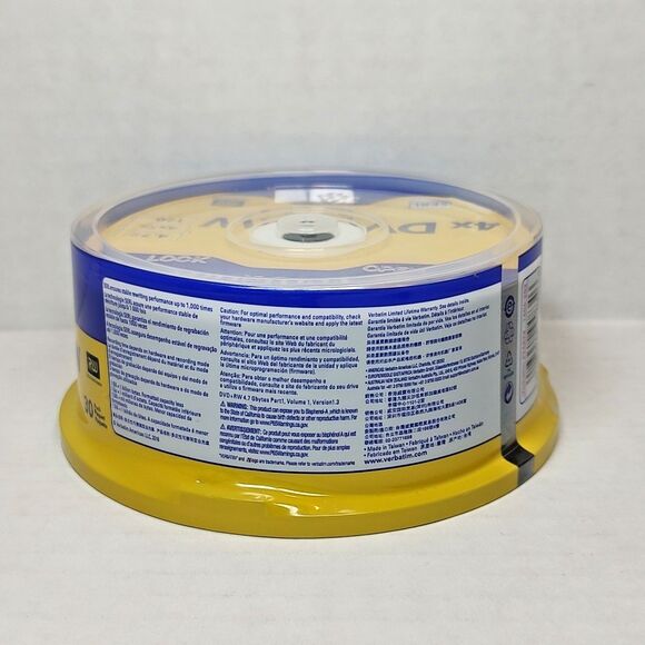 Verbatim Americas 4x Speed DVD+RW Rewritable 1000x, 30 Pack 4.7 GB 120 Min SERL - Picture 3 of 12